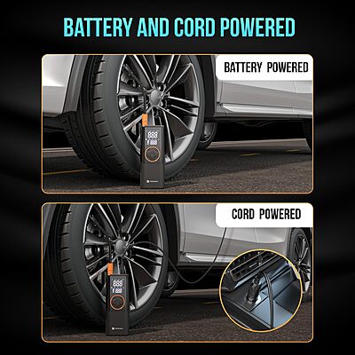 Portronics VAYU 4.0 Tyre Inflator – 4000mAh Portable | Torch |  USB Output | Black | 1 Year Warranty