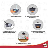 Wonderchef Granite Die-Cast Non-Stick 6-Piece Casserole Set with Lids Blue