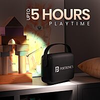 Portronics 2392 Resonate BT Speaker – 14W  Bluetooth v5.3  LED Sunset Projection  TWS  USB  Black