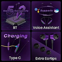 ZEBRONICS DC JOKER edition YOGA N3 with 46 Hours backup, Bluetooth v5.2 Wireless Neckband, ENC Calling, Gaming mode (Upto 50ms), Voice assistant, Dual pairing, Splash proof and Type C