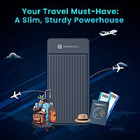 POR 2250 Luxcell B 12 10K Power Bank – 10000mAh | 12W Charging | USB & Type-C Input & Output | Black