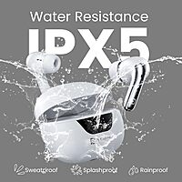 Portronics Twins 28 ANC – TWS Earbuds, 50H Playtime, White. Experience immersive sound with active noise cancellation, long battery life, and a sleek design for ultimate comfort and style.