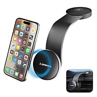 Ambrane 15W Qi-2 Car Dashboard Magnetic Wireless Car Charger for iPhone 15/15 Pro/15 Pro Max, iPhone 14/14 Pro/14 Pro Max, iPhone 13/12, Samsung & Other Qi-2 Device + Magnetic Ring