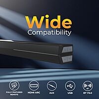 Just Corseca Sonic Bar 200W Bluetooth Soundbar – Powerful Bass | Home Enter