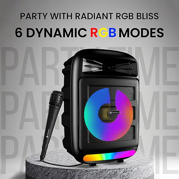 Portronics POR 2018 Melomix 20W Bluetooth Speaker – Wired Mic | TWS | FM | AUX/USB/MicroSD | Black