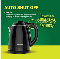 Crompton Activ Hot 1.5 litres Cool Touch Electric Kettle (Black), 1500 Watts