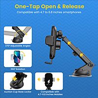 Portronics Charge Clamp 3 Wireless Car Charger – 15W Fast Charging| Black | 1 Year Warranty