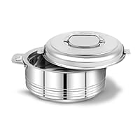 TWIN BIRDS Helio Stainless Steel Casserole for Roti | Steel Tiffin Box | Insulated Casserole 1500ml | Hotpot | Stainless Steel Serving Dish| Double Walled Stainless Steel Casserole | Hot & Cold