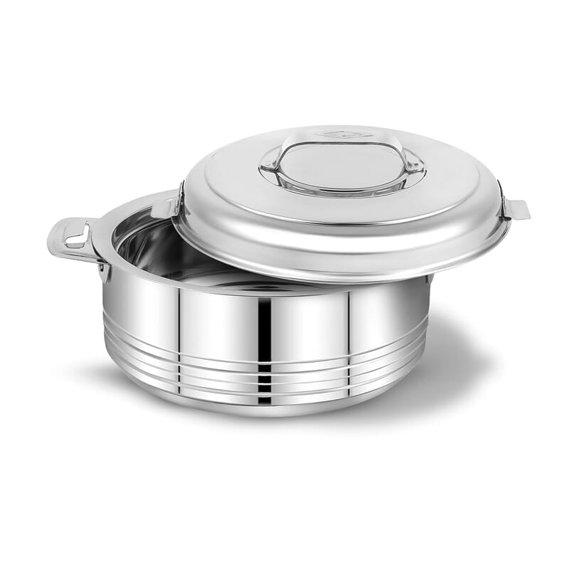 TWIN BIRDS Helio Stainless Steel Casserole for Roti | Steel Tiffin Box | Insulated Casserole 1500ml | Hotpot | Stainless Steel Serving Dish| Double Walled Stainless Steel Casserole | Hot & Cold