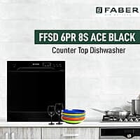 Faber table top 8 Place Setting Dishwasher (FFSD 6PR 8S Ace Black)