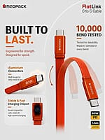 Neopack NFLOR60 FlatLink Cable C to C 60W (Orange)