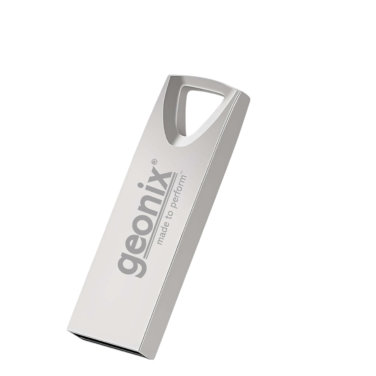 Geonix 128GB USB 2.0 Pendrive, Keyring Design,Silver-GXPD128GB