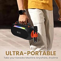 Portronics POR 2736 Apollo 20 25W Bluetooth Speaker – BT 5.4  Dual Wireless Karaoke Mic  RGB  Black