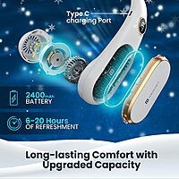 Portronics Gobreeze – Portable Neck Fan White is a lightweight, hands-free fan with adjustable speeds, perfect for outdoor comfort.