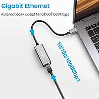 uPort Type-C to LAN + 3-Port USB Hub 2.0 offers seamless connectivity with a Type-C interface, providing a reliable Ethernet connection and three USB 2.0 ports for versatile device connections.