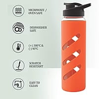 Treo By Milton CGWFBOT034ORNG0024 Glass Bottle, 725 ml