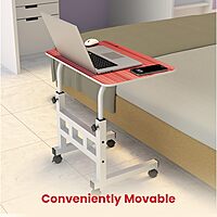 Portronics Buddy D – Laptop Table (Crimson Red, Wood) offers style and functionality, enhancing comfort and productivity for work or leisure.