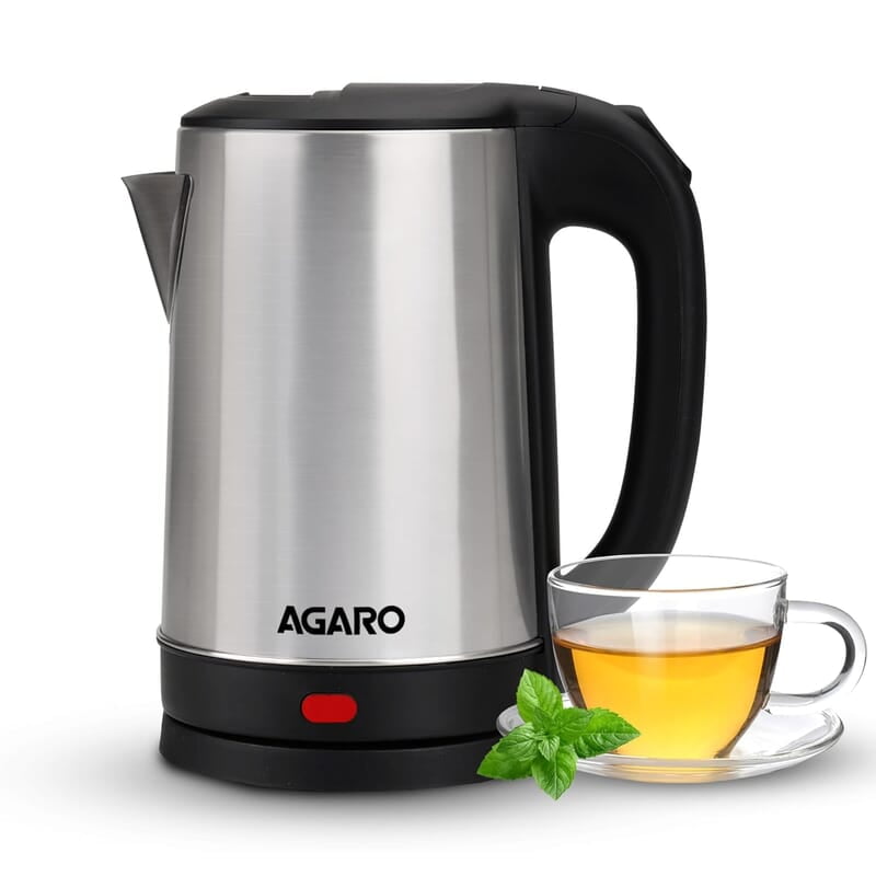 AGARO Sonnet Electric Kettle, 1.5L, 1500W, Stainless Steel Body, Quick Boil, Water Boiler, Hot Water Kettle