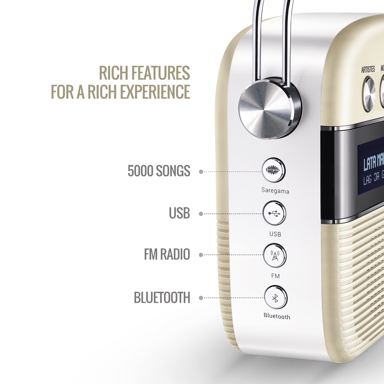 Saregama Carvaan Music (White)