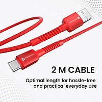 POR 2157 Konnect X C-Lightning – 6A Type-C to Lightning Braided Cable | 2M | Red | 06 Months
