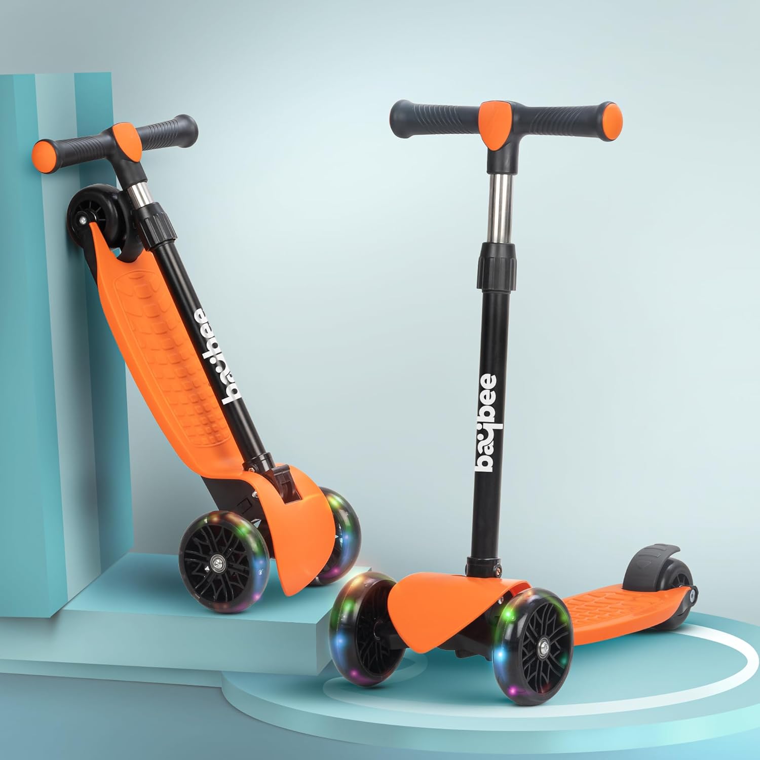 Baybee Zoomie Foldable Kick Scooter for Kids- Orange Baybee Zoomie Foldable Kick Scooter for Kids- Orange