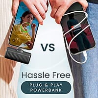 Portronics Power Pebble 5000mAh 20W Fast Charging Powerbank, in-Built Foldable Type C