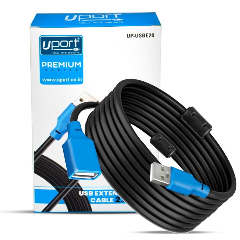 Storite Uport 5 Meter USB Extension Cable – USB 2.0 Male to Female | High-Speed Data Transfer | Long Extension | Keyboard, Mouse & Storage Devices