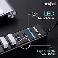 Frontech USB HUB NC-0017 features multiple high-speed USB ports, compact design, and plug-and-play ease for expanding device connectivity.