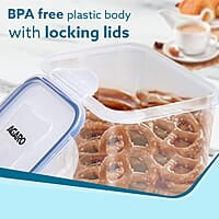 AGARO Airtight Container, Food Storage Container With Lid Leak Proof, BPA Free, Capacity 1.1L Each, Pack of 3