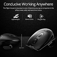 Coconut WM28 Prism Wireless Mouse (Ergonomic, 6 Buttons, RGB Lighting, Adjustable DPI, Plug & Play, Sleek Design, 1 Year Warranty)