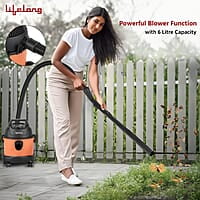 Lifelong 800 W Vacuum Cleaner for Home – 6 L Tank Capacity, Wet & Dry Floor Cleaner Brush - 1.8m Hose Pipe