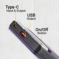 ZEBRONICS FUN MW65 Wireless Power Bank, 10000 mAh, Rapid Charge, Built-in Wireless Charging Pad, Outputs - 22.5W Wired | 15W Wireless, Type C PD, LED Indicator