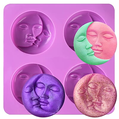 Silicon Mold Sun Moon Face 4 Cavity 50-55gm Silicon Mold Sun Moon Face 4 Cavity 50-55gm
