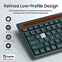 Portronics Bubble Dock 2.0 Bluetooth + Wireless Keyboard – Multimedia Keys | Green | 1 Year Warranty