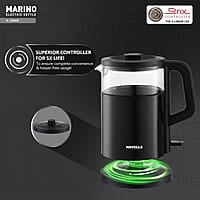 Havells MARINO Low Noise Glass Electric Kettle 1L 1200W Borosilicate Glass inner & Cool Touch Outer Body