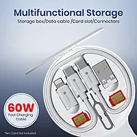 Portronics ChargeMate Trio 15W 3-in-1 Wireless Charger with 60W Type-C Cable | White