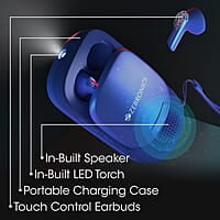ZEBRONICS Sound Bomb X1 3-in-1 Wireless Bluetooth v5.0 In Ear Earbuds + Speaker Combo with 30 Hour Backup, Built-in LED Torch, Call Function, Voice Asst, Type C and Splash Proof Portable Design