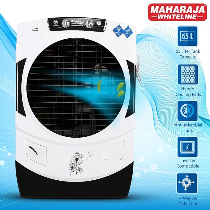 Maharaja Whiteline Bravo prime Desert Air Cooler with 65 Liter Large Tank Capacity, 165W