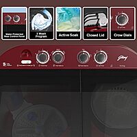 Godrej 10.5 Kg 5 Star Semi-Automatic Top Load Washing Machine With Toughened Glass Lid