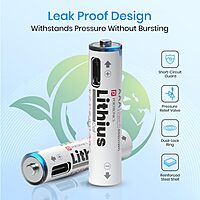 Portronics Lithius Cell AAA Type-C Rechargeable Battery – 440mAh | Pack of 2 | White