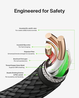 Belkin International USB Type C Cable 2A 2m Type C to USB-A 2.0 Tough Unbreakable Braided Nylon Cable 6.6 Feet Belkin International USB Type C Cable 2A 2m Type C to USB-A 2.0 Tough Unbreakable Braided Nylon Cable 6.6 Feet