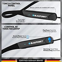 Blaupunkt Newly Launched Be120 Touch Wireless in Ear Neckband with Multi-Touch Control I Auto Magnetic Off I Gaming Ready I 40H Playtime I Turbovolt Charging I Built-in Handsfree Calling