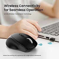 Portronics Toad 31 Wireless Mouse with 2.4 GHz Connectivity, USB Receiver, 10m Working Distance, Ergonomic Design, Auto Power Saving, Adjustable DPI for Laptop & PC