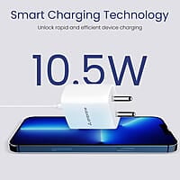 Ambrane 10.5W USB Mobile Charger Adapter, Compatibility with Android & Other USB Enabled Devices, Multi-Layer Protection, Made in India Wall Charger Adapter, BIS Certified