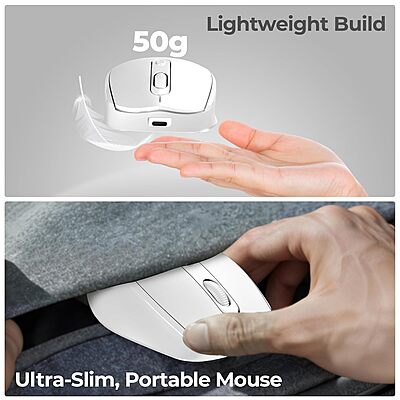 WIRELESS MOUSE FOXIN FLOW BT+2.4GHZ DPI (WHITE)