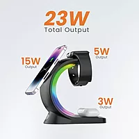 Just Corseca SwiftCharge 3-in-1 Wireless Charger – 15W Fast Charging | Phone, Earbuds & Watch