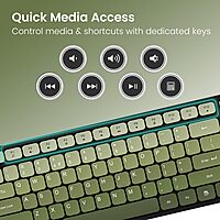 Portronics Key 11 Bluetooth + Wireless Keyboard & Mouse Combo – Green 1 Year Warranty