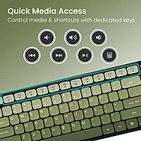 Portronics Key 11 Bluetooth + Wireless Keyboard & Mouse Combo – Green 1 Year Warranty