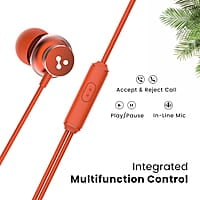 Ambrane Stringz 38 Wired Earphones with Mic, Powerful HD Sound with High Bass, Tangle Free Cable, Comfort in-Ear Fit, 3.5mm