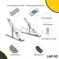 Lapcare LapGo LSE-044 Aluminium Laptop Stand with Pouch for Upto 39.62 cm (15.6 inch) Laptop, Silver